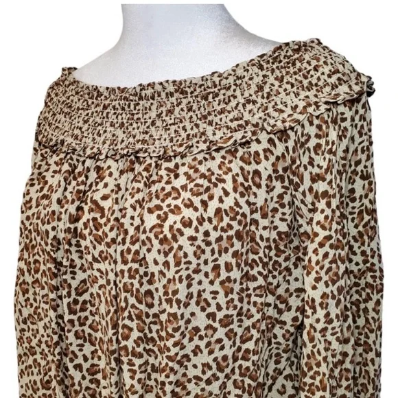 NWT Free People FP Movement Animal Print Boho Top - Picture 9 of 14